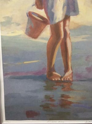 Niet of onleesbaar gesigneerd - Meisje aan het strand kopen? Bied vanaf 1!