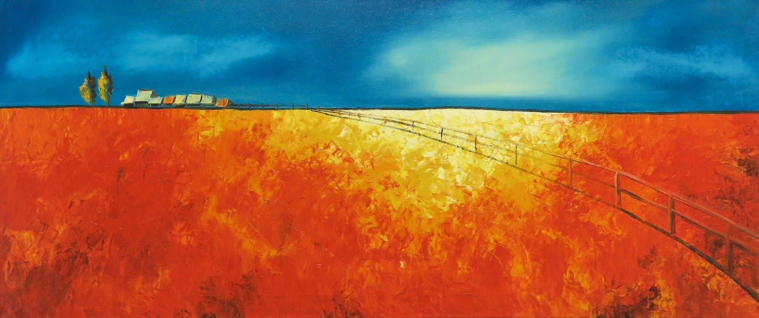 Zha Yue - Acryl op doek, Landschap (Zeer groot) verkocht voor € 200!