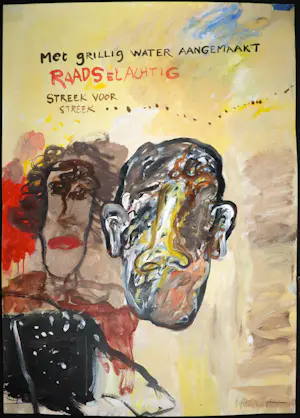 Anton Martineau - Olieverf op papier, Raadselachtig (Groot) kopen? Bied vanaf 1!