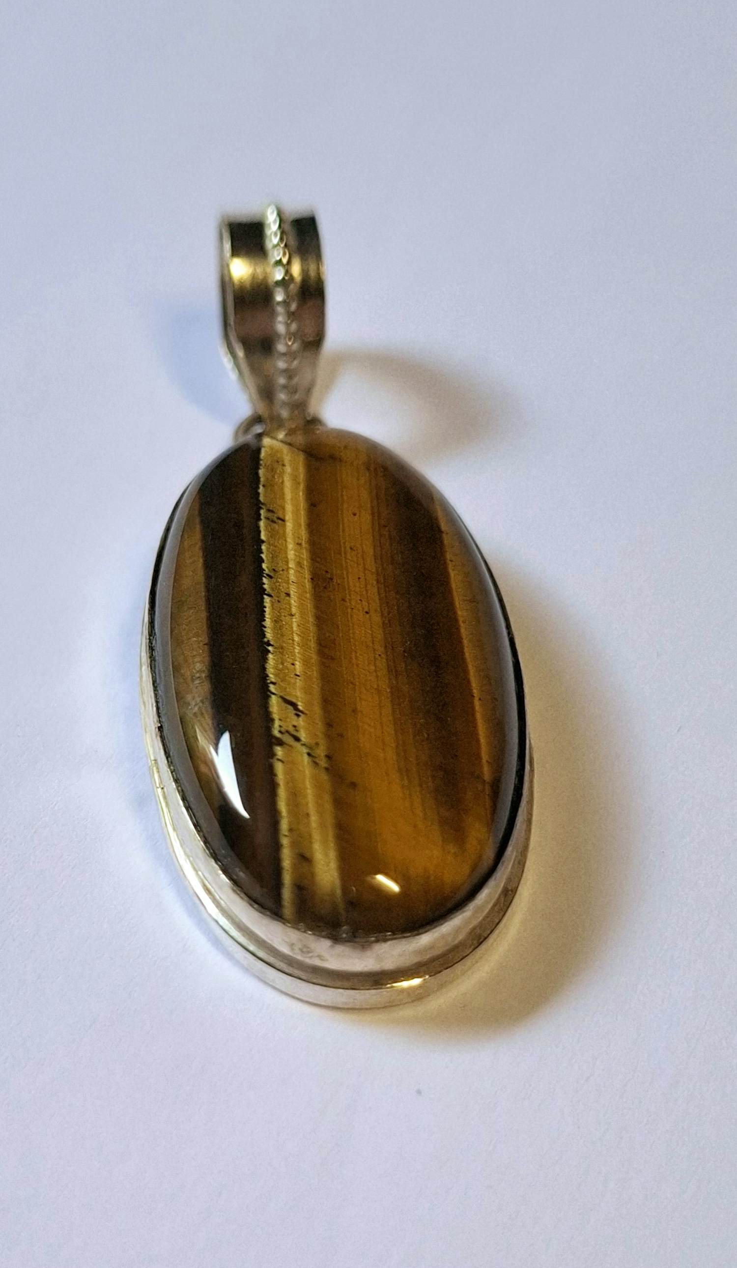 Nieuw Grote tijgeroog hanger 925 zilver verkocht voor € 55!