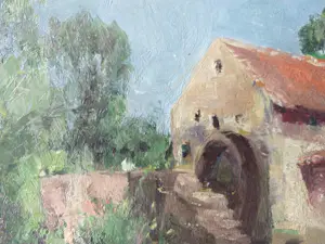 Gerard Altmann - Watermolen in zomers landschap. kopen? Bied vanaf 150!