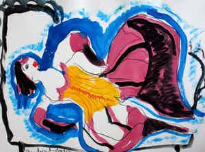 Anton Heyboer - Waterverf: Danseres verkocht voor € 250!