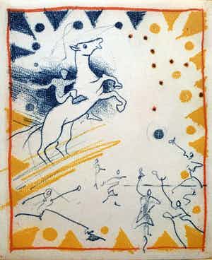 Ronald Tolman - handgesigneerde ets - 'Paard met figuren' - 2012 verkocht voor € 100!