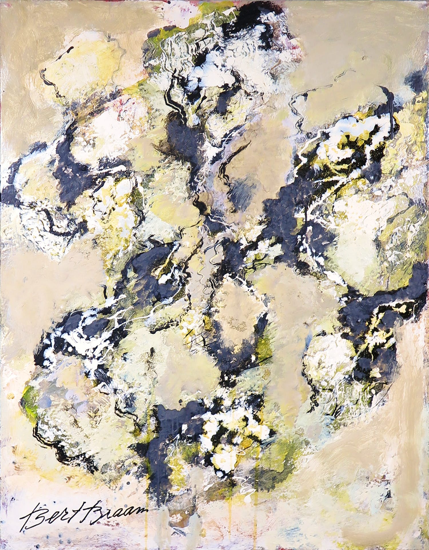 Bert Braam - Acryl op doek, Zonder titel verkocht voor € 1!