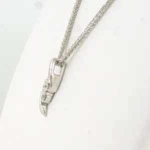 14k wit gouden collier en hanger met briljant geslepen diamanten tot. 0.12ct kopen? Bied vanaf 340!