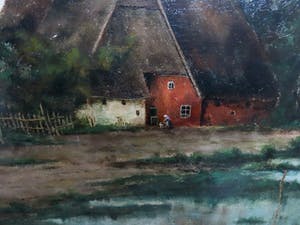 Hendrik Petrus Berlage - (1856-1934) Landschap met boerderij en waslijn kopen? Bied vanaf 450!
