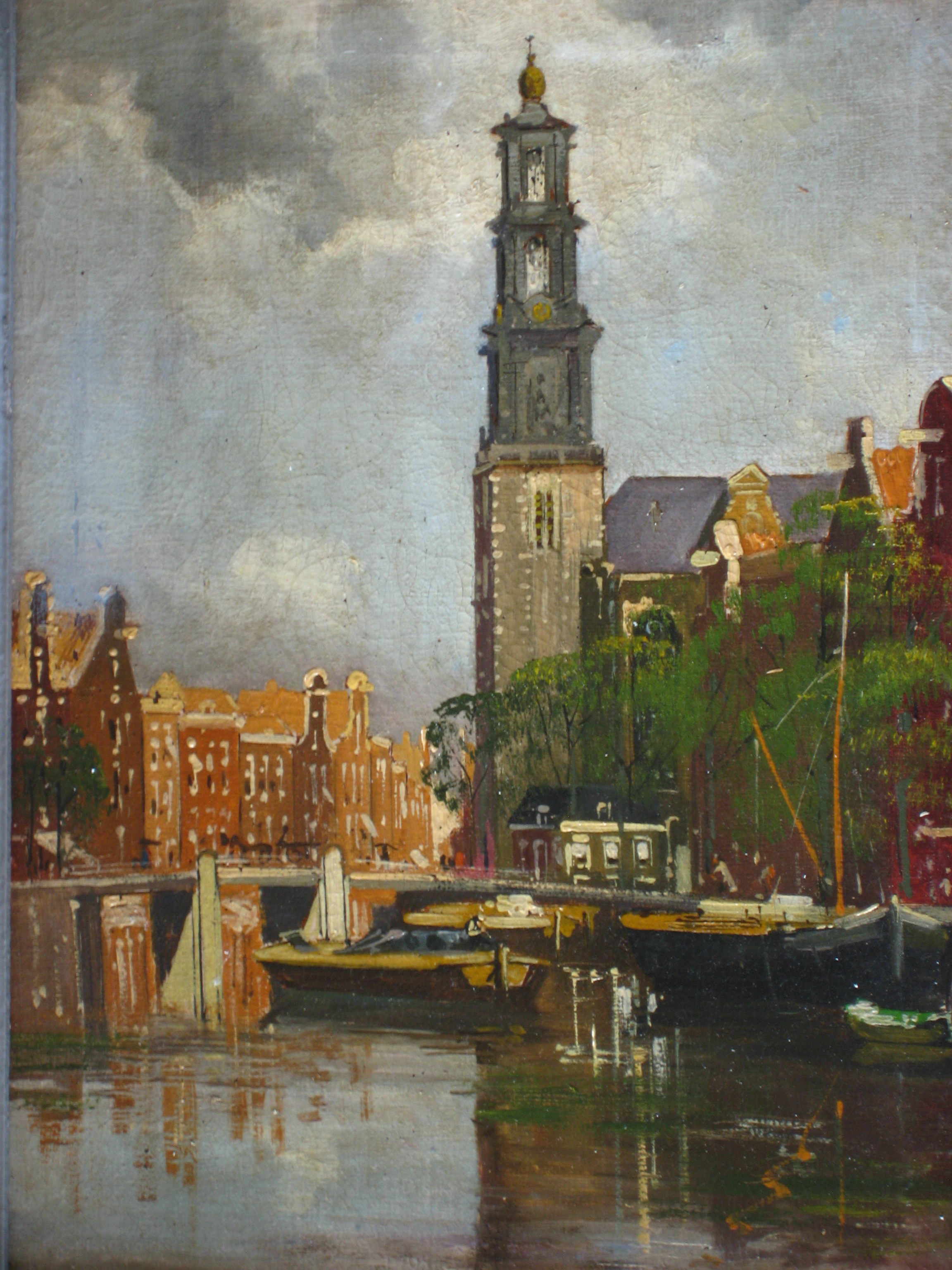 Niet of onleesbaar gesigneerd - Westertoren Amsterdam. kopen? Bied vanaf 1!