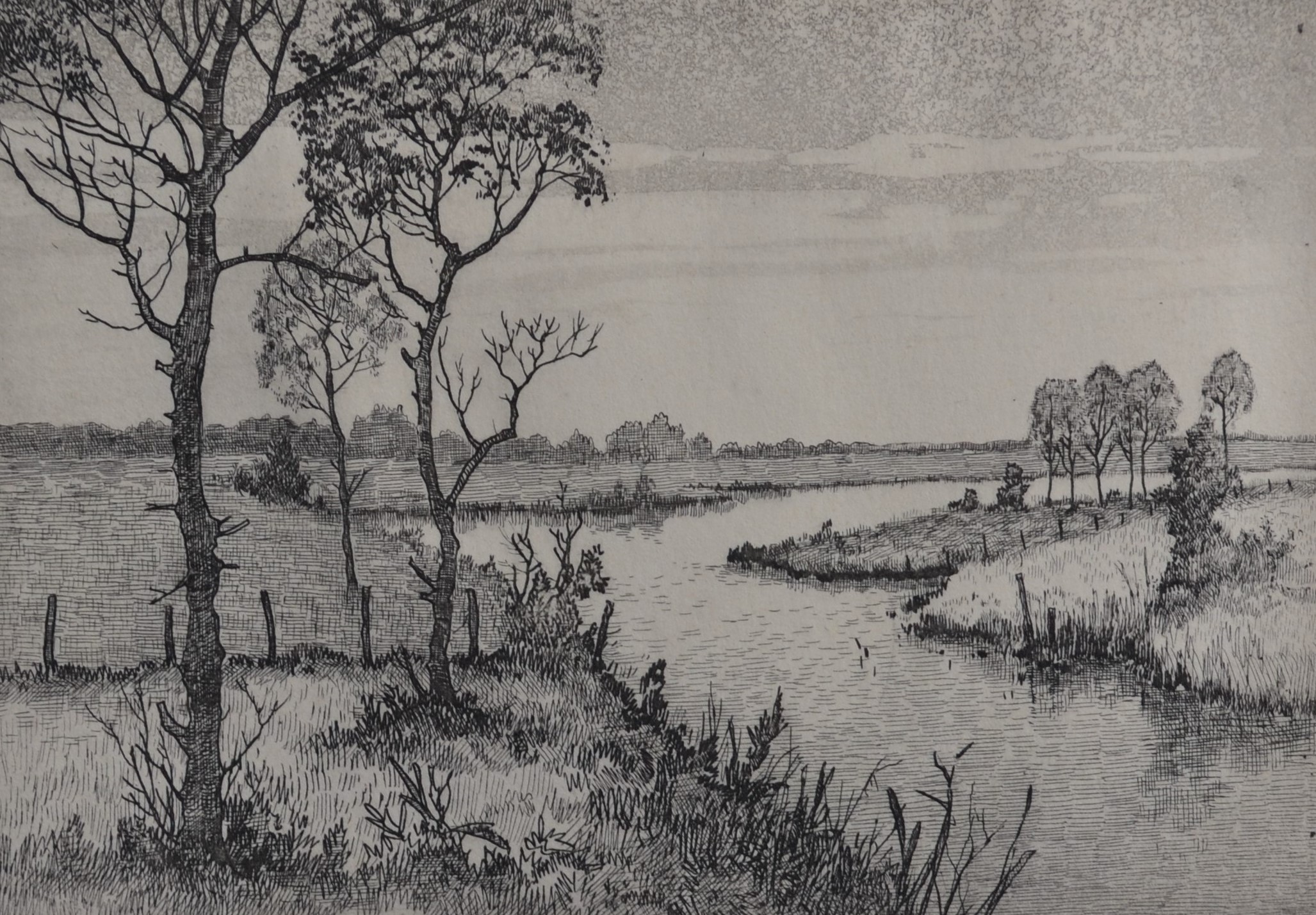 Peter Cox - Ets - In de polder - Gesigneerd - oplage 15/60 kopen? Bied vanaf 20!