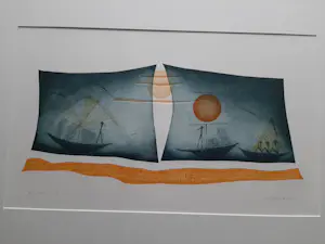 Lieke Vreede - Zeefdruk van Lieke Vreede uit 2000. Titel: Rising Sun VI kopen? Bied vanaf 40!