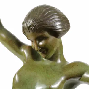 Maurice Guiraud-Rivière - Etling, Paris - 'Balance' - 48 cm - brons en onyx kopen? Bied vanaf 3200!