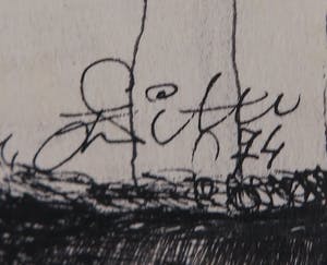 Franscz Witte - Pentekening, Zonder titel kopen? Bied vanaf 35!