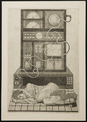 Niet of onleesbaar gesigneerd - Lot van twee etsen, Sans reponse + Zonder titel kopen? Bied vanaf 10!