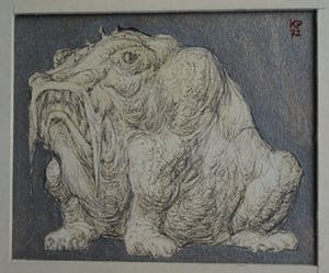 Klaas Pijlman - 3 Tekeningen , Fantasiedieren – gesigneerd & ingelijst - 1972 kopen? Bied vanaf 10!