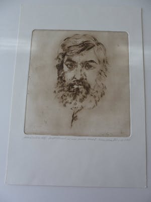 Enric Adsera Riba - Ets. Zelfportret van Enric Adsera Riba kopen? Bied vanaf 25!