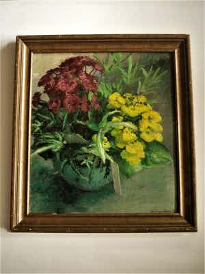 Louis van der Steen - 1939 - Krachtig geschilderd Stilleven verso een expressionistisch damesportret verkocht voor € 47!