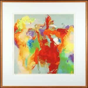 Peter Munnik - Zeefdruk, Zonder titel II - Ingelijst verkocht voor € 40!