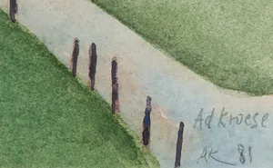 Ad Kroese - Aquarel, Gezicht op Buren kopen? Bied vanaf 1!