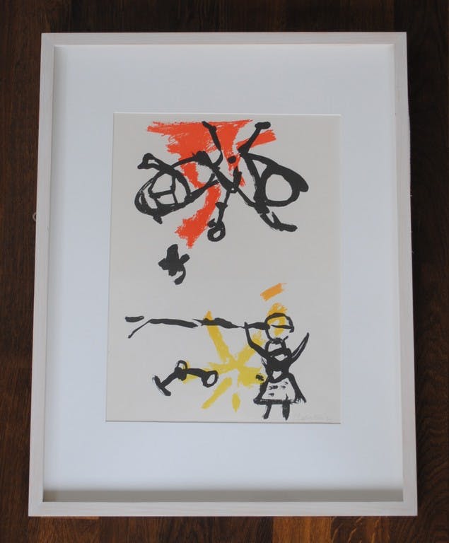 Ger Lataster - Zéér vroege kleurenlitho uit 1956 - ingelijst : BIJZONDER!! kopen? Bied vanaf 250!
