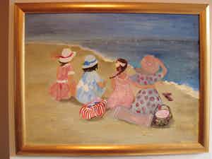 Niet of onleesbaar gesigneerd - Meisjes aan het strand verkocht voor € 1!