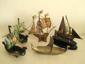 5 schip-miniaturen verkocht voor € 1!