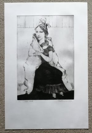 Theo Daamen - Zittende vrouw met omslagdoek kopen? Bied vanaf 50!