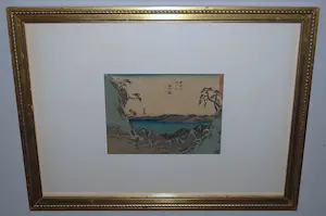 AcheterAndo Hiroshige - Hakone, houtsnede uit ca. 1840 - gesigneerd rechts - mooi ingelijst? Enchérissez de 125!