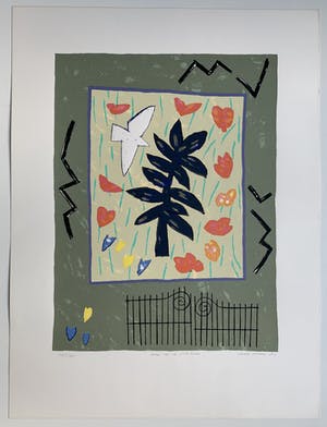 Harrie Gerritz - kleurenzeefdruk | 'Boom van de witte kraai' | 1987 kopen? Bied vanaf 100!