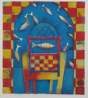 Marianne Aulman - Litho, Casa Azul III - Ingelijst kopen? Bied vanaf 1!