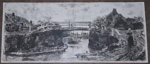 Jacob Maris - Ets - Bruggetje bij Loosduinen kopen? Bied vanaf 65!