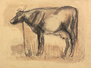 Joe Wols - Lot van vier potloodtekeningen, Ledematen en koeien kopen? Bied vanaf 1!