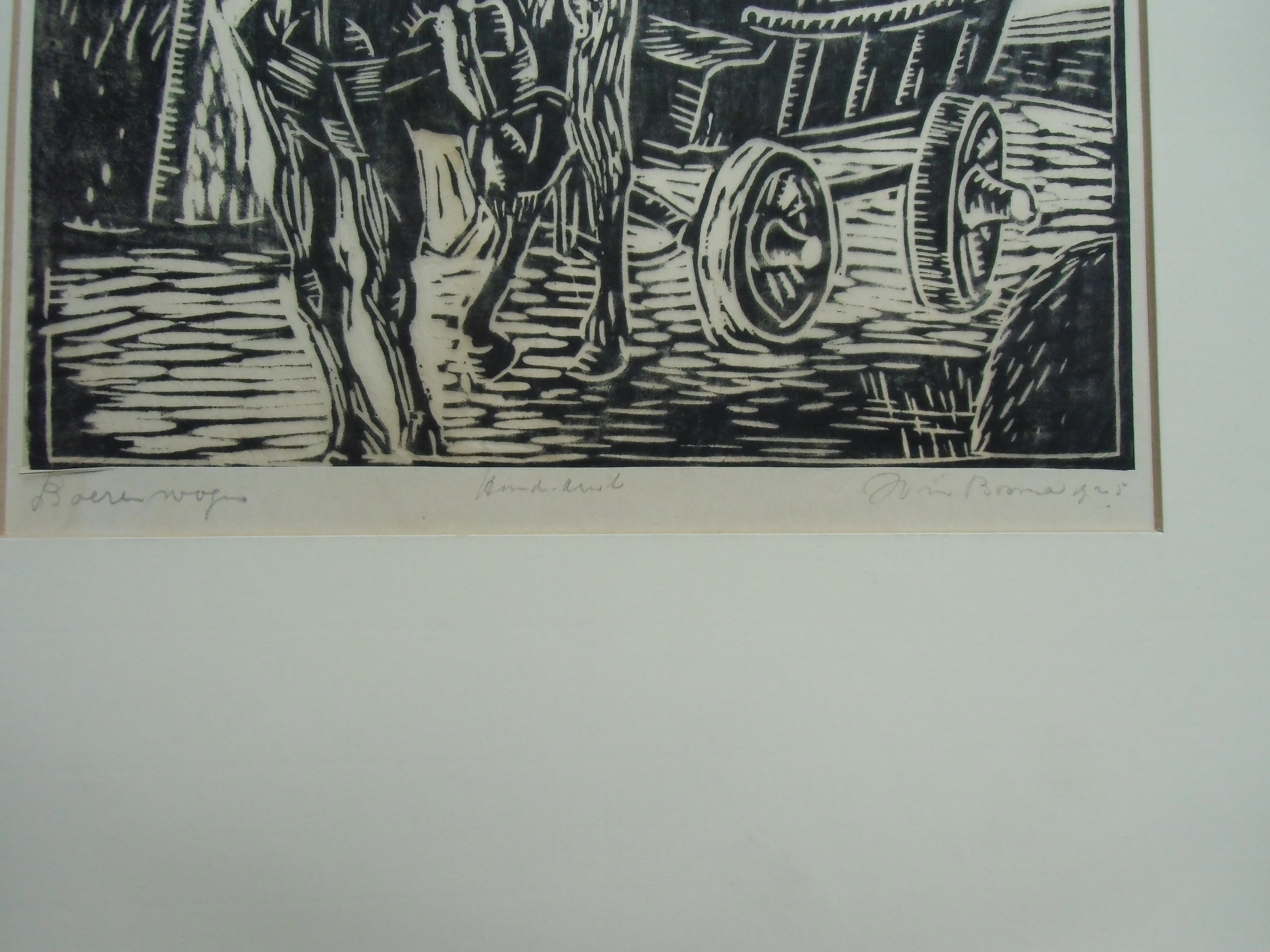 Wim Bosma - BOERENWAGEN // HOUTSNEDE VAN WIM BOSMA kopen? Bied vanaf 30!