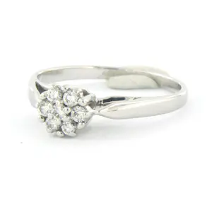 18k witgouden entourage ring bezet met briljant geslepen diamanten tot. 0,20ct kopen? Bied vanaf 360!