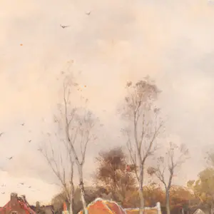 Willem Rip - Zonsondergang bij Hollands dorp kopen? Bied vanaf 500!