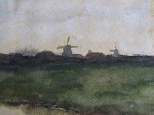 Johan van Hulsteijn - 2x Aquarel , “Landschap met vrouw” – gesigneerd – ca 1885 kopen? Bied vanaf 10!