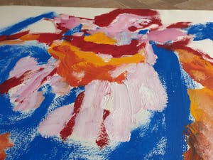 Anton Heyboer - Can Can Danseres - Zeer groot 78 x 107 cm - Dik geschilderd - kopen? Bied vanaf 250!