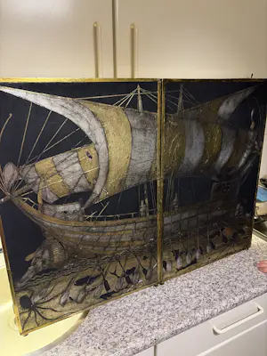 Leen Spaans - Drieluik met Afrikaanse figuren kopen? Bied vanaf 250!