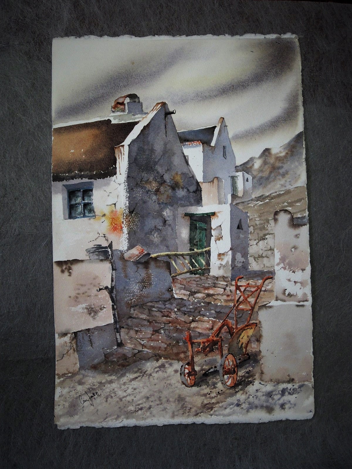 Niet of onleesbaar gesigneerd - Karakteristiek Aquarel Pueblo Blanco Andalusie Spanje kopen? Bied vanaf 1!