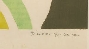 Jef Diederen - Houtsnede op rijstpapier, Abstracte compositie - Ingelijst kopen? Bied vanaf 70!