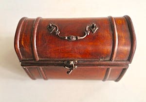 Curiosa - Vijf retro Koffertjes - Hout, Leer, Skai Messing beslag - PRIJS VERLAAGD kopen? Bied vanaf 89!