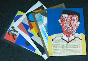 Philip Vencken - Collage op papier, Lot van vier werken verkocht voor € 60!
