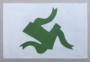 Klaas Gubbels - ‘De Loper’ - houtdruk met aquarel ondergrond - 2001 kaufen? Bieten Sie von 375!