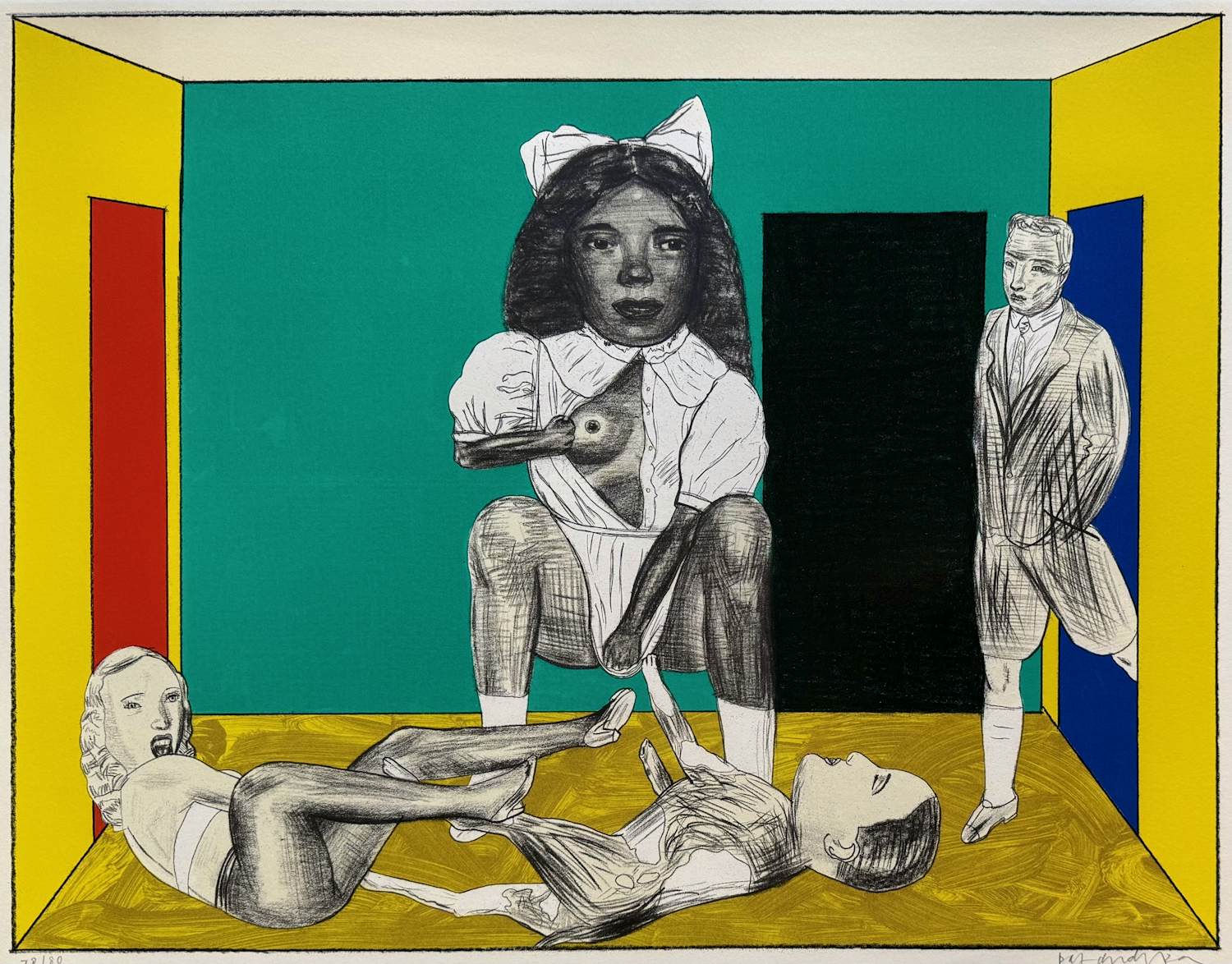 Pat Andrea - Gemengde druktechniek op papier | 'Kamer' | 1994 kopen? Bied vanaf 200!