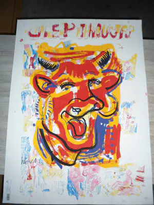 Peter Klashorst - Zeefdruk, Koe kopen? Bied vanaf 35!