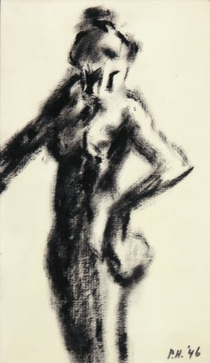 Pieter Haan - Acryl op karton, Lot van vier figuren en dier kopen? Bied vanaf 1!