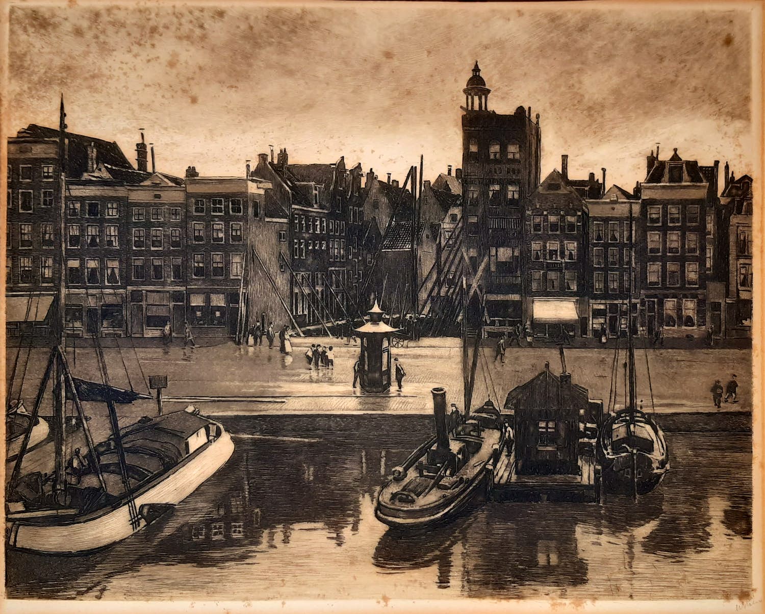 Willem Witsen - Gezicht op het Damrak verkocht voor € 200!