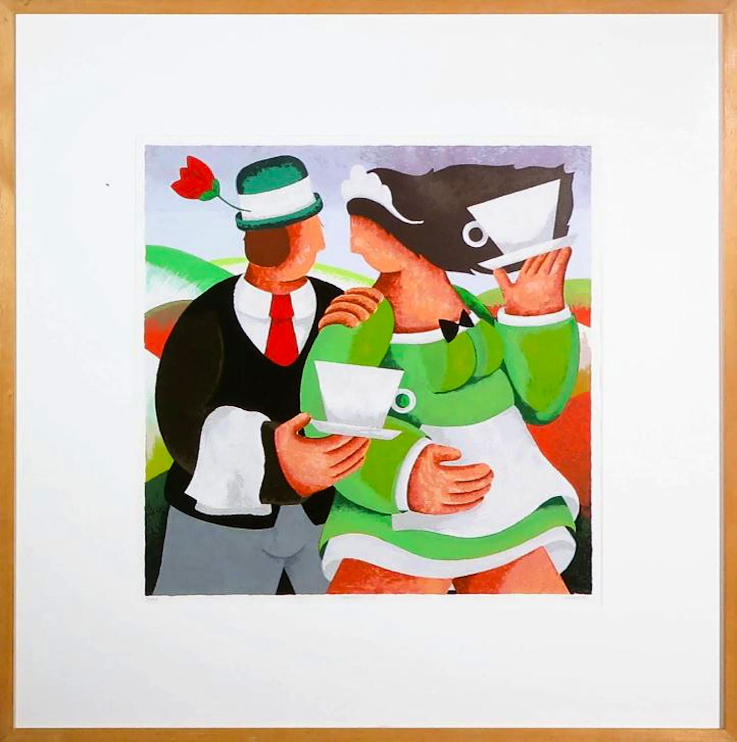 Yvonne Zomerdijk - 4031094 Zeefdruk, Darjeeling lady - Ingelijst kopen? Bied vanaf 25!