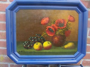 Niet of onleesbaar gesigneerd - Stilleven met klaprozen en fruit. kopen? Bied vanaf 10!