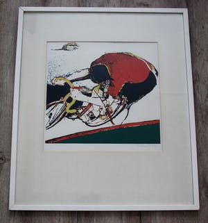 Kees van Bohemen - litho: wielrenner - 1969 kopen? Bied vanaf 249!