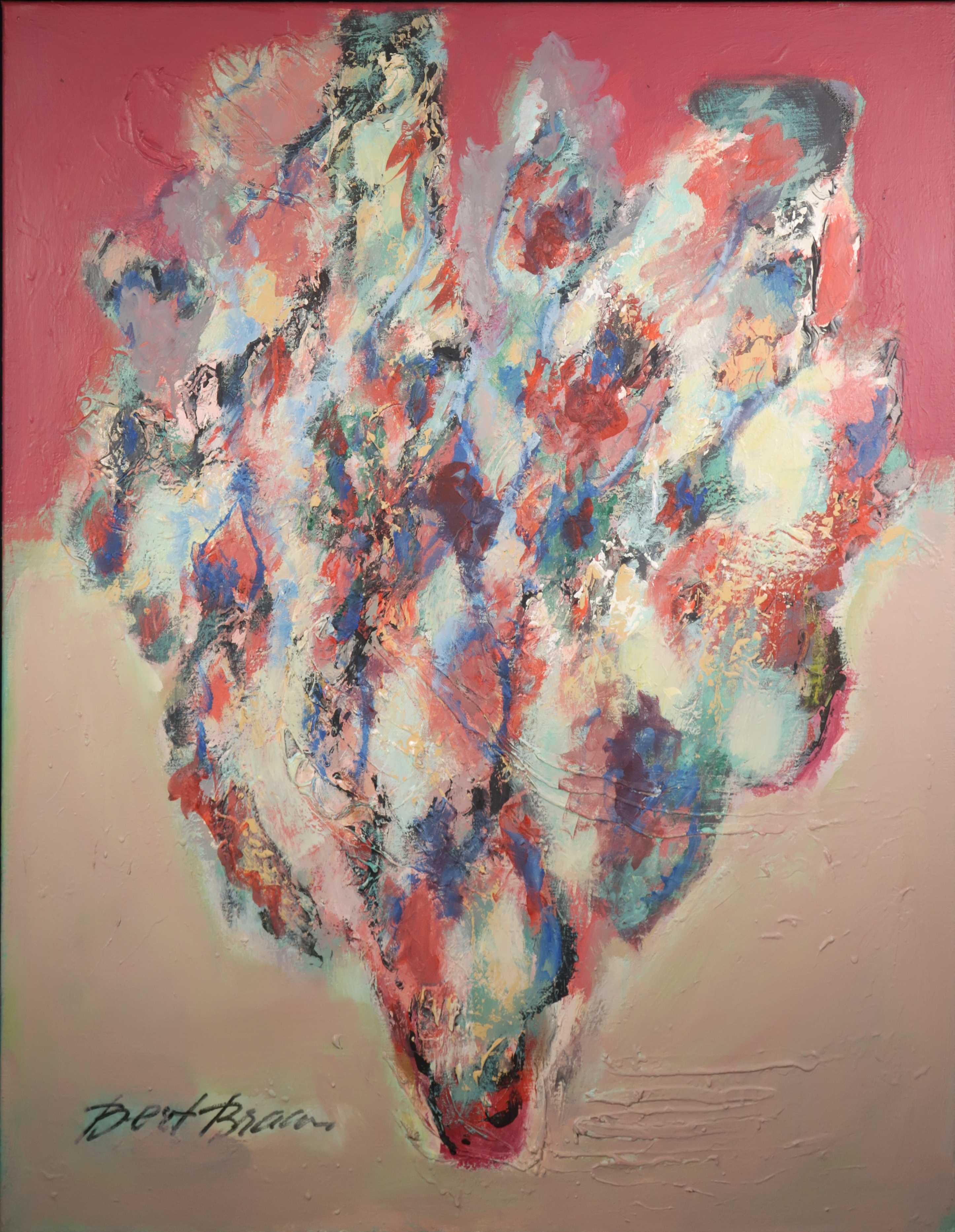 Bert Braam - Acryl op doek, Plantaardig verkocht voor € 150!