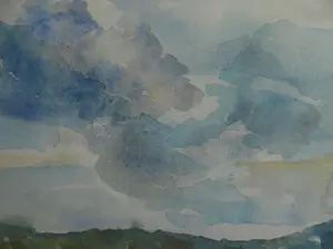 Niet of onleesbaar gesigneerd - Ingelijste aquarel , Wolkenlucht - 1978 kopen? Bied vanaf 1!